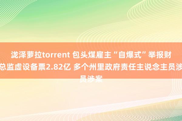 泷泽萝拉torrent 包头煤雇主“自爆式”举报财务总监虚设备票2.82亿 多个州里政府责任主说念主员涉案